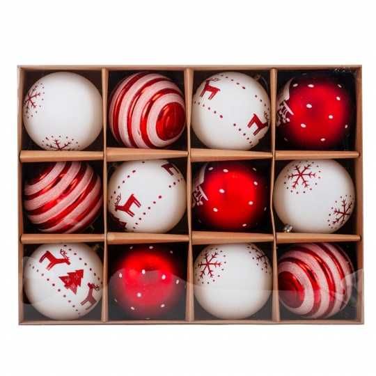 Набір ялинкових куль "Казкова ніч" (12 шт), 10 см