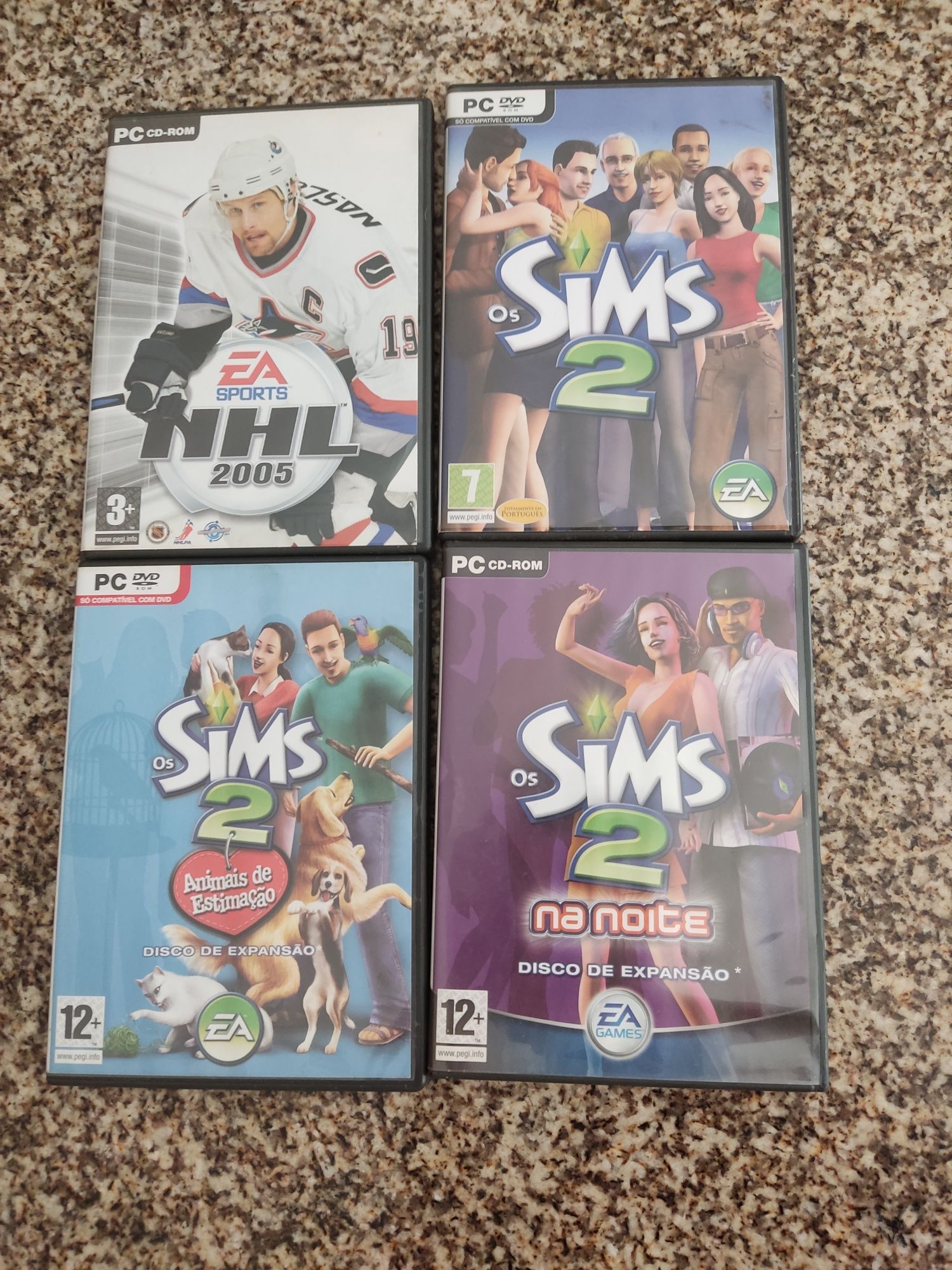 Jogos PC DVD Sims2 e NHL2005