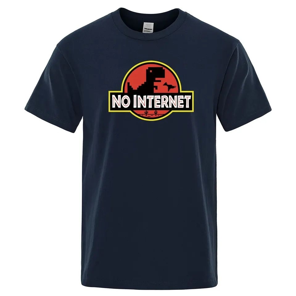 T-shirt Jurassic Park "no internet"