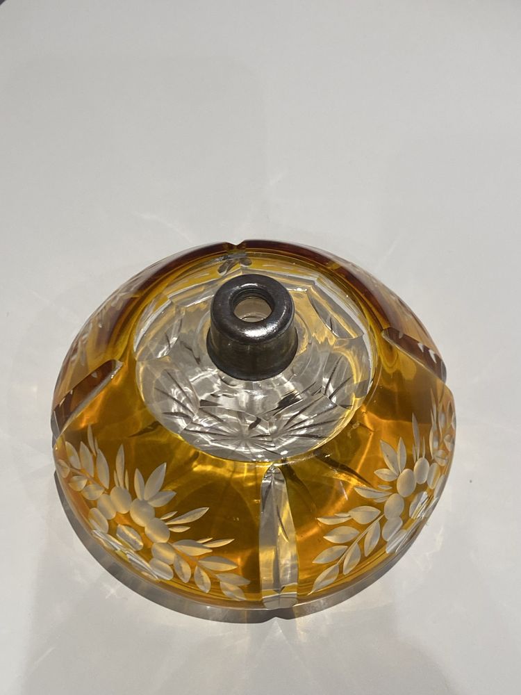 Antyczny krysztalowy flakon na perfumy - karafka - vintage - retro