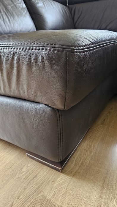 Narożnik skóra ciemny brąz,