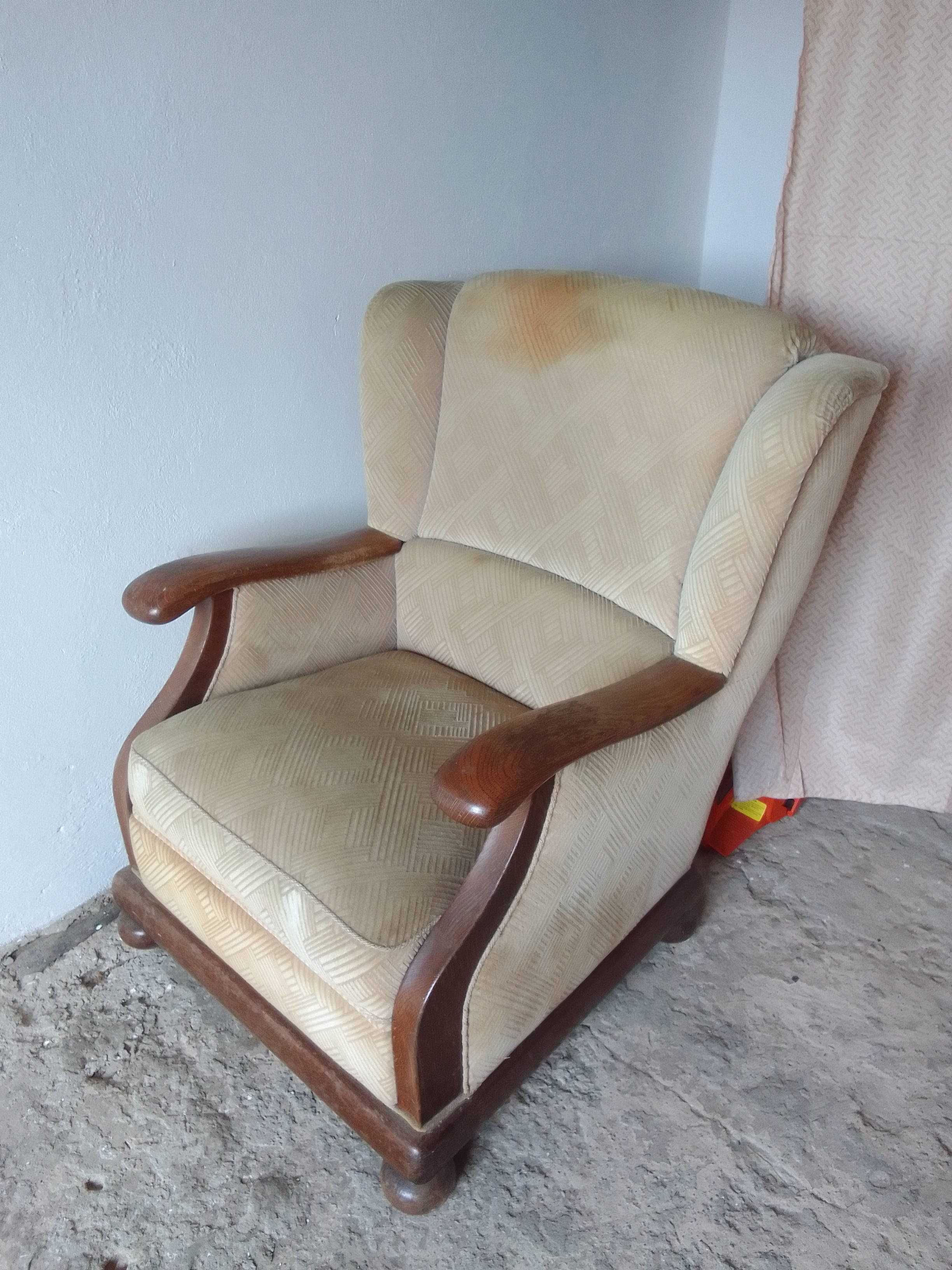 Komplet wypoczynkowy antyk sofa + fotel
