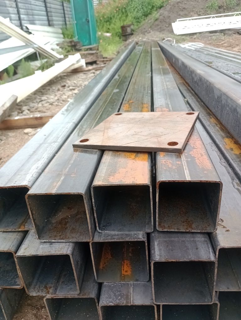 Słupy ocynkowane 120x80*4mm-5.5m i 4.3m,podstaw,marki, łaty Kratownice
