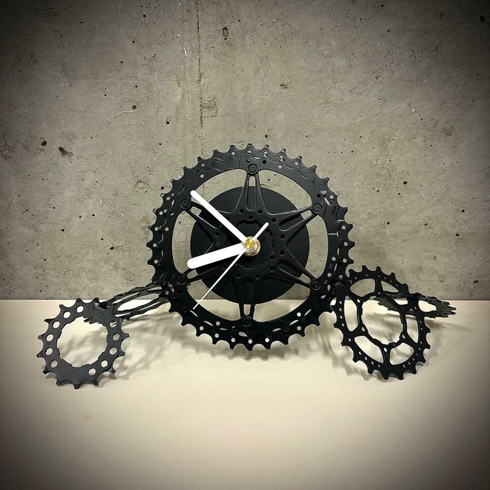 Zegar z zębatek rowerowych - unikat, rękodzieło, recycling, loft