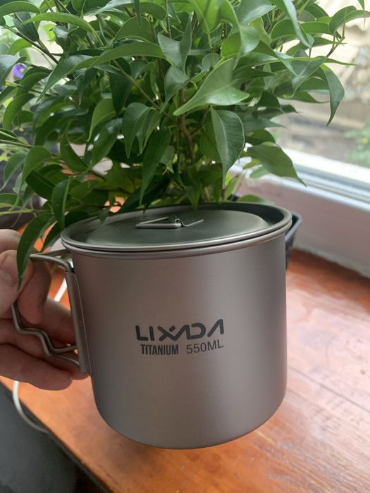 Чашка кружка 550котелок походная ультралегкая из чистого титана Lixada