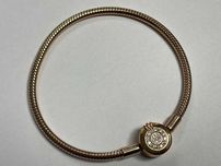 Pandora Bransoletka wężykowa z O w koronie Platerowana 14kt 18cm