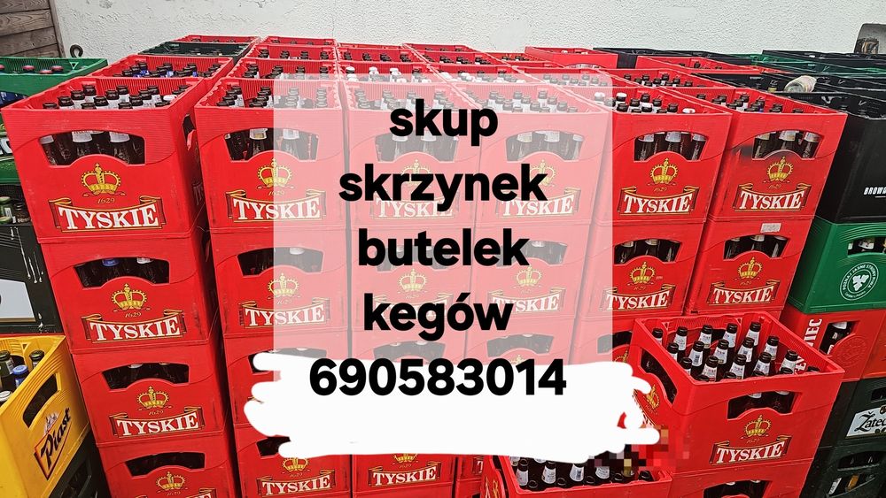 Skup skrzynek od piwa, skup butelek, skup kegów od piwa