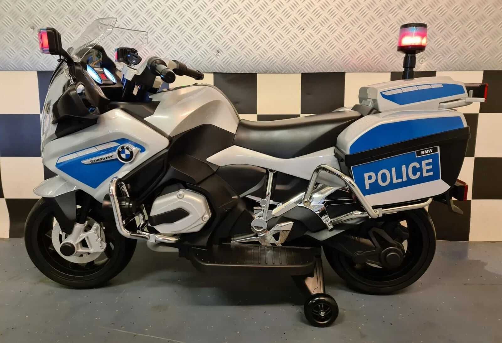Wielki motocykl dla dziecka autko na akumulator BMW POLICJA