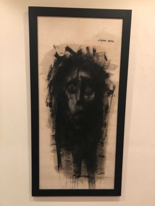 Óleo sobre tela cru - Cabeça de Cristo