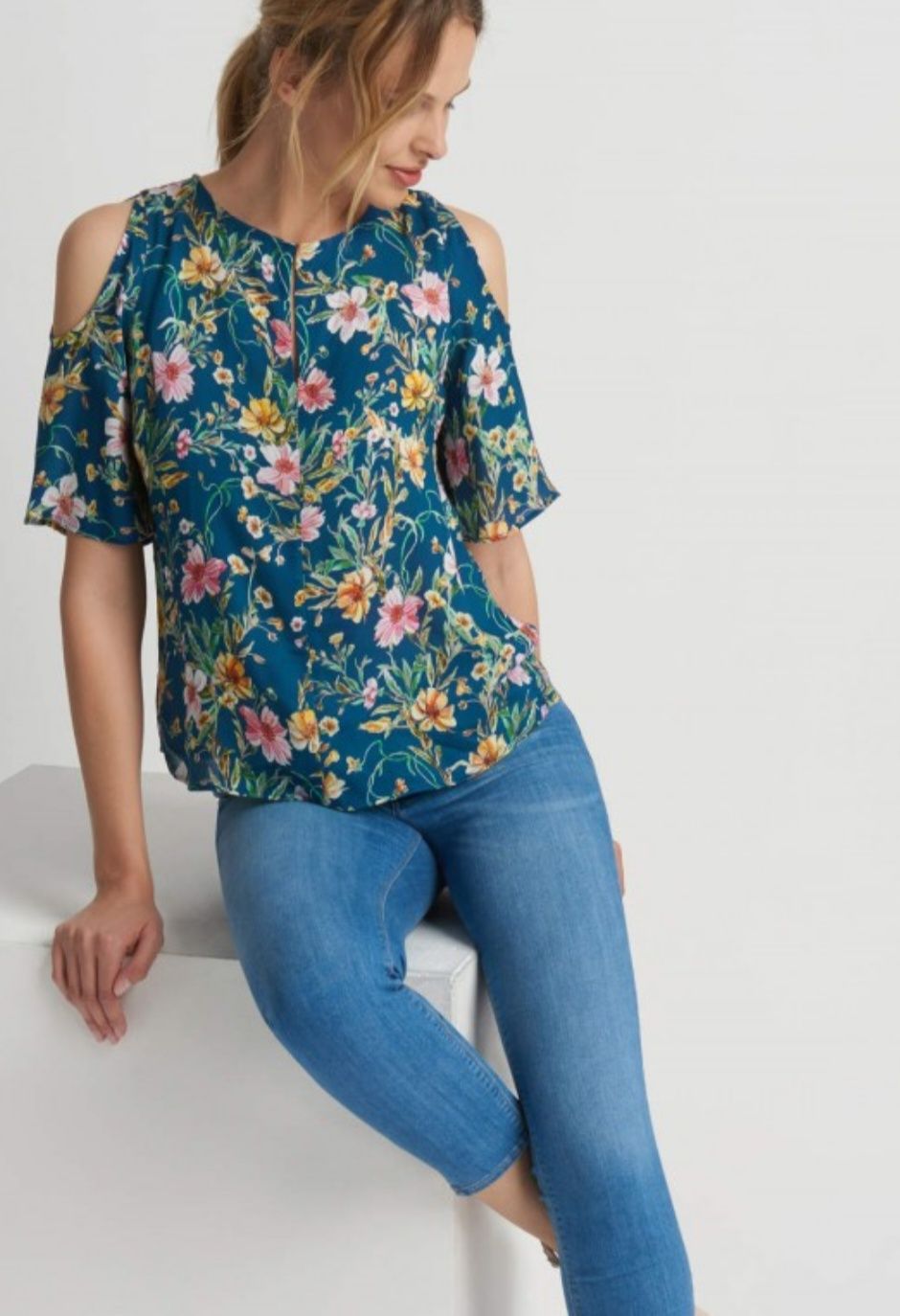NOWY ZESTAW Orsay koszulka + jeansy White Off r. 38