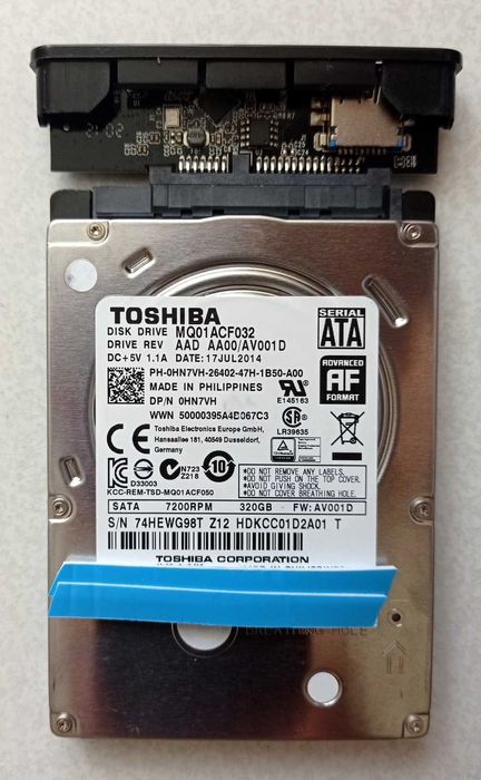 Dysk zewnętrzny TOSHIBA HDD 2,5" 320 GB USB 3.0