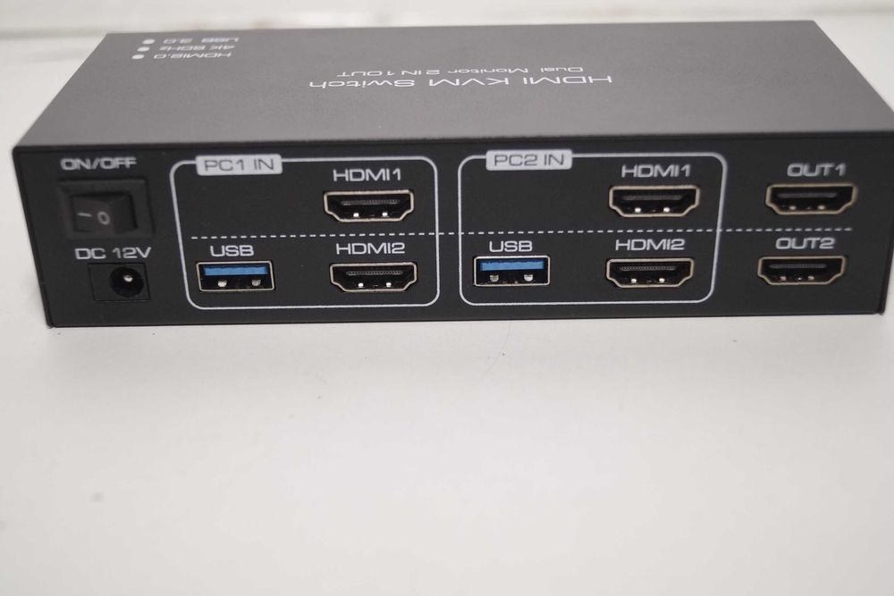 1455 HDMI 2.0 FVM Switch 2x2 2 monitory 2w1 1out 4K 60Hz USB 3.0