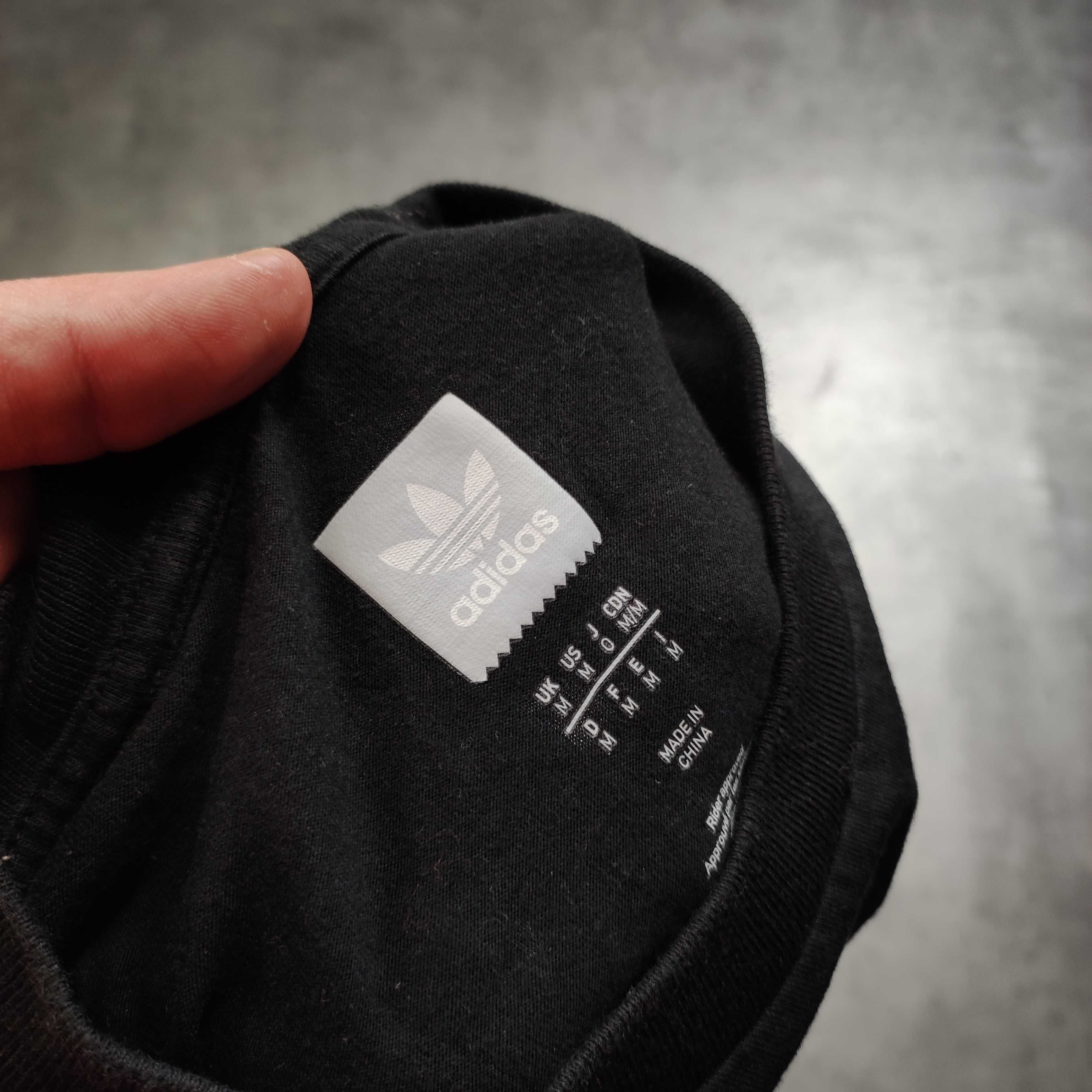 MĘSKA Koszulka Adidas Czarna Duże Logo Plecy Streetwear Nadruk Bronx