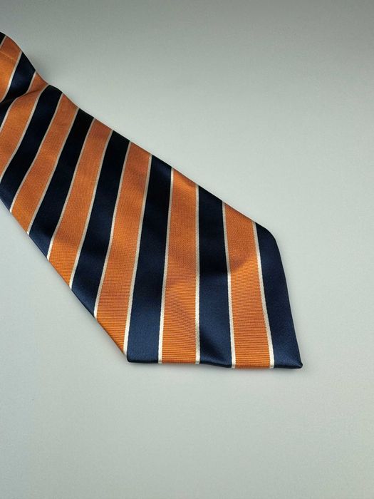 Del Mare 1911 granatowy jedwabny krawat regimental m11