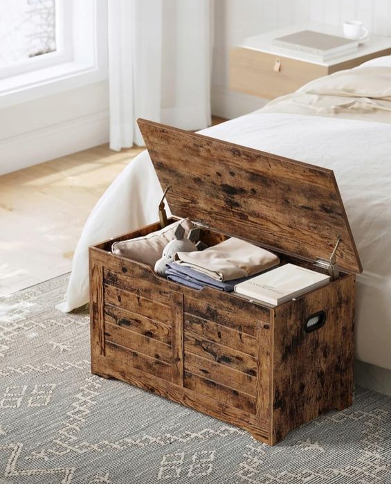 Skrzynia do przechowywania ławka ze schowkiem pojemnik LOFT 40x80x46cm