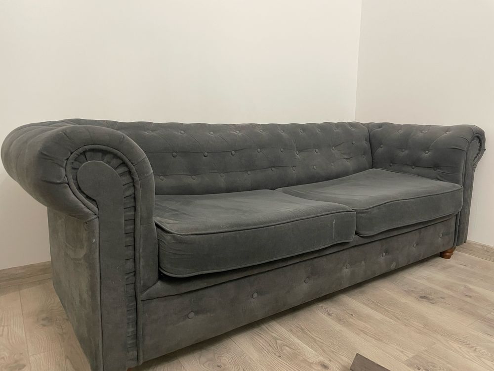 Sofa, kanapa w stylu chesterfield z funkcja spania