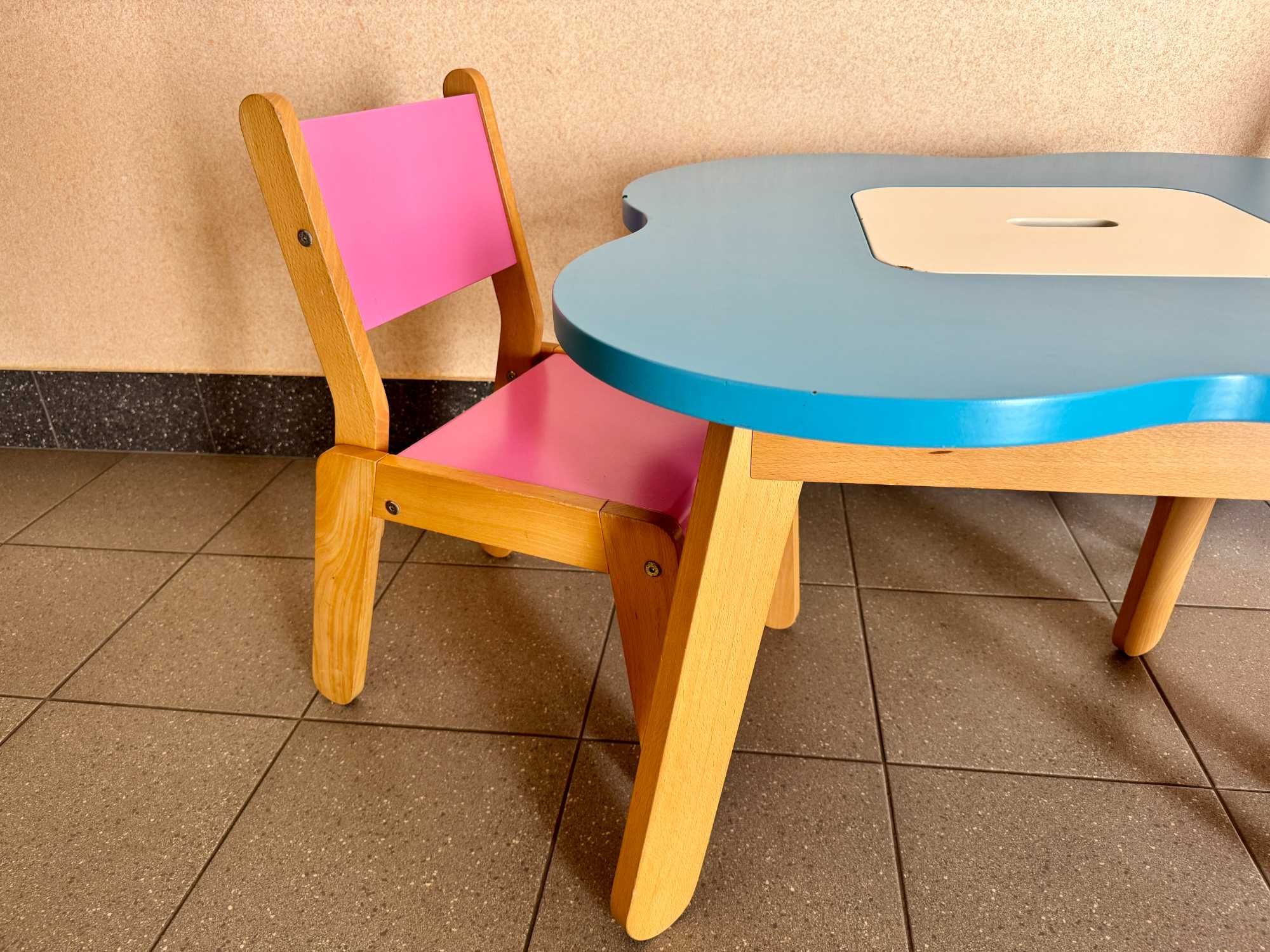 Stolik dziecięcy Timoore Play Simple Niebieski + 2 krzesła