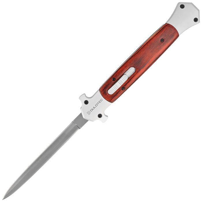 Nóż automatyczny Dulotec OTF Italian Stiletto Wood / Aluminium, Satin