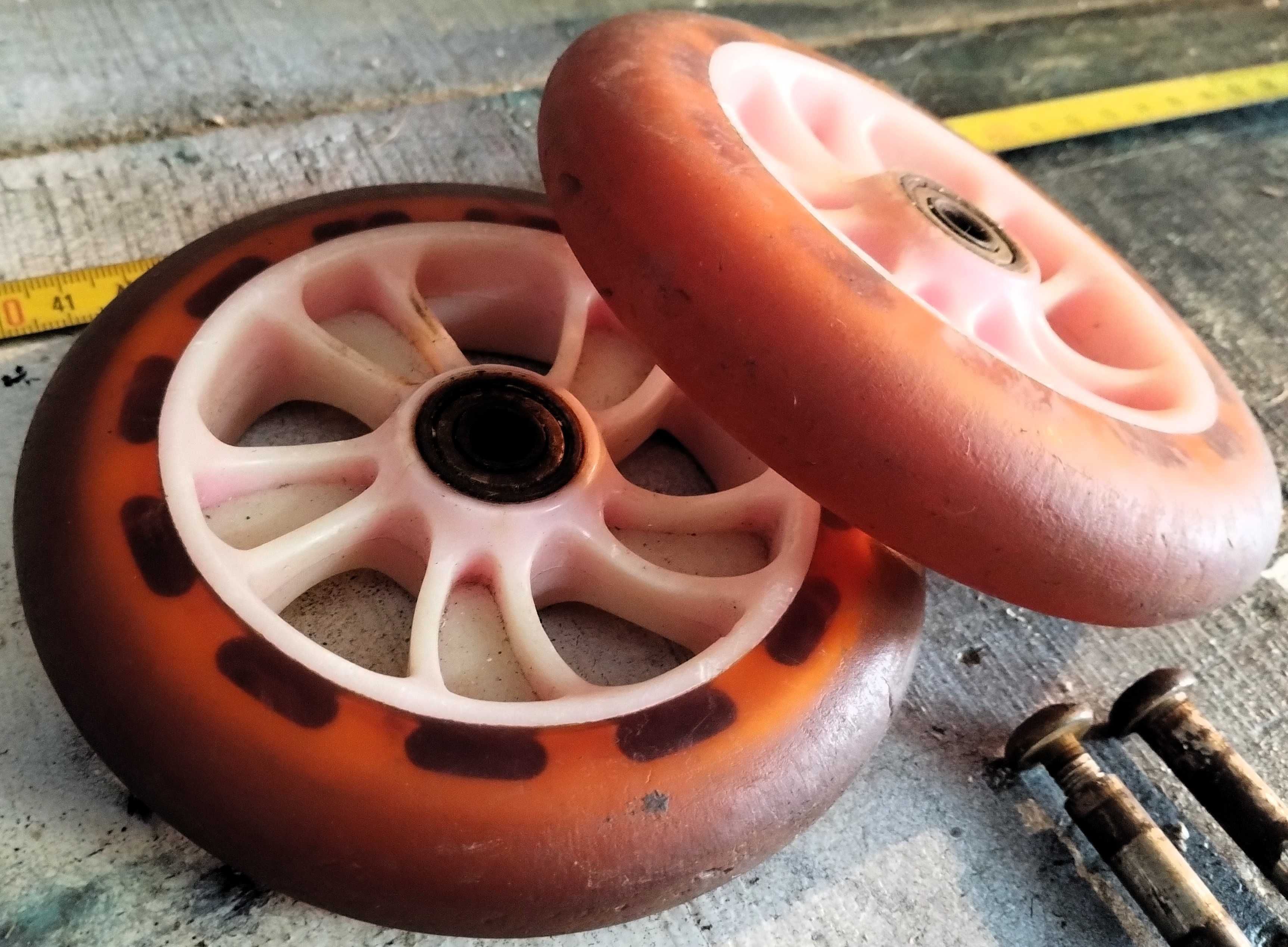 Par Rodas Borracha Trotinete Rolamentos Resistentes