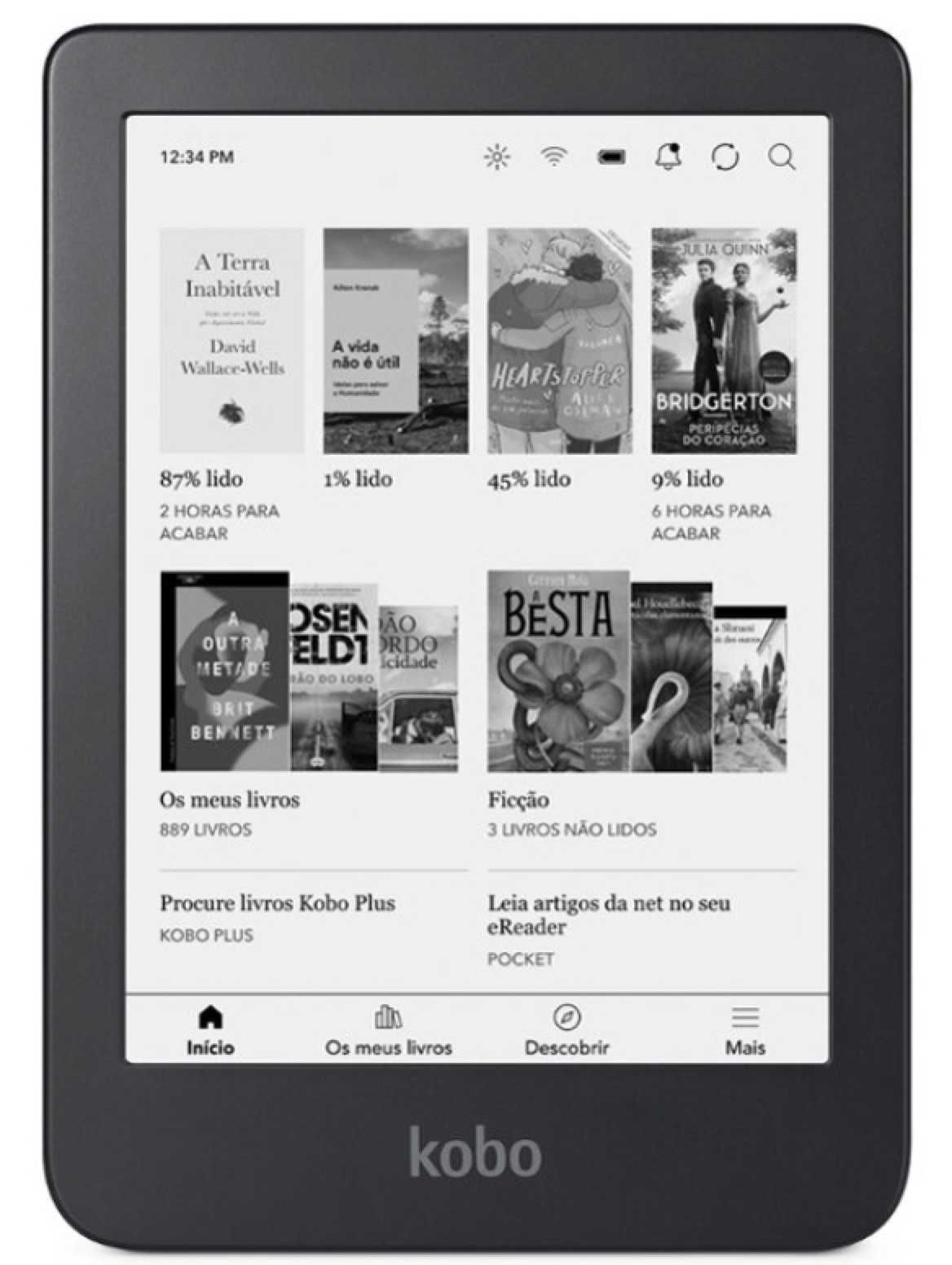 Kobo Clara 2E NOVO com mais de 5000 livros EPubs em Português