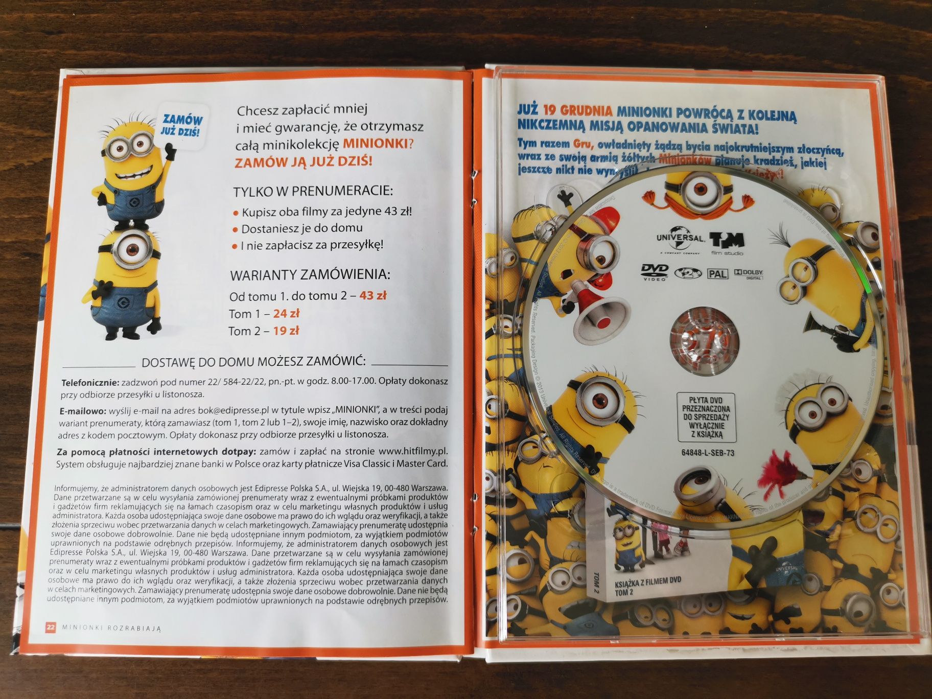 Minionki rozrabiają, film dvd