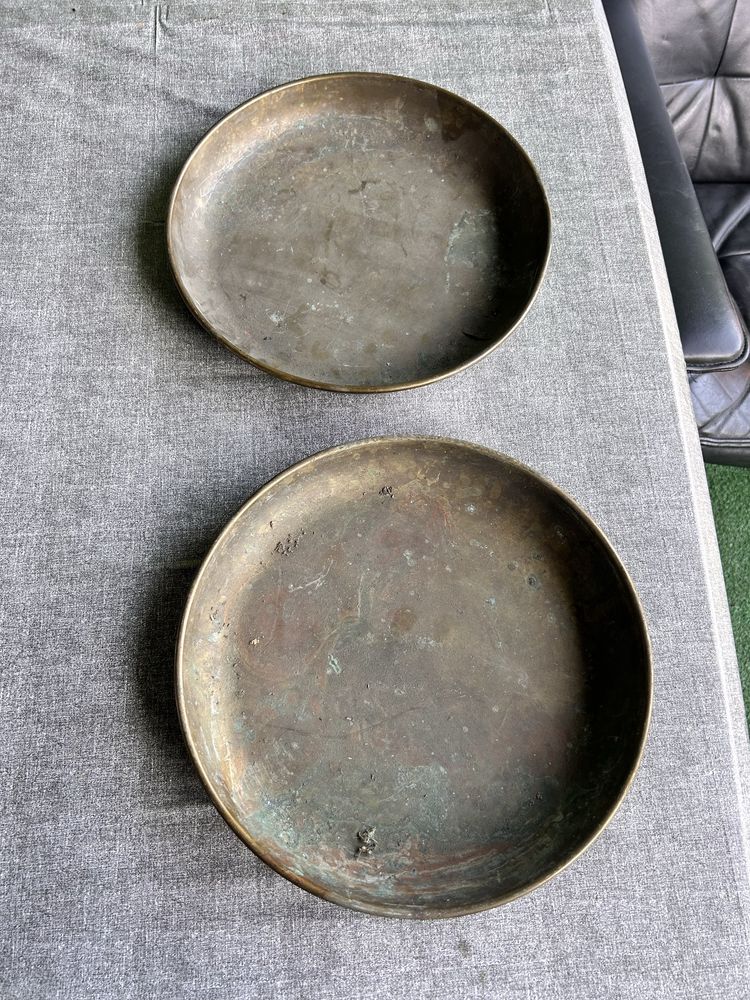 Duze mosiezne szalki do wagi 26cm