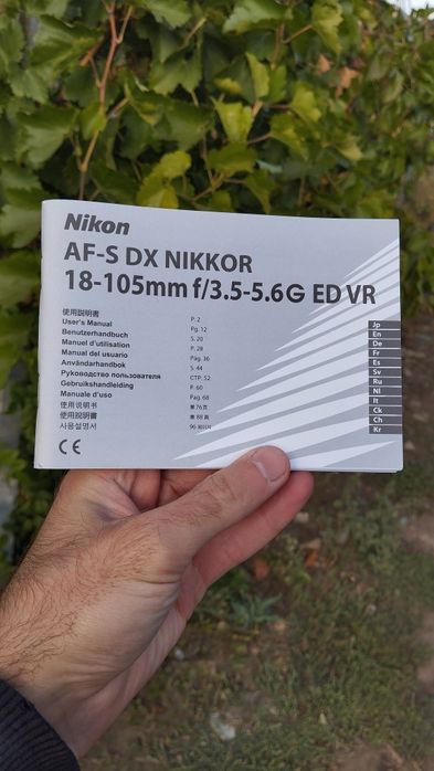 Объектив Nikon AF- DX VR 18-105mm f/3.5-5.6G новое состояние