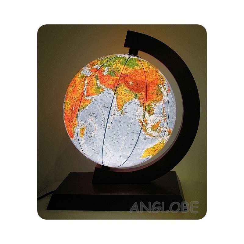 Globus 250mm Polityczno - Fizyczny Podświetlany drewniana oprawa APKA