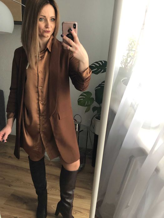 Satynowa koszula oversize