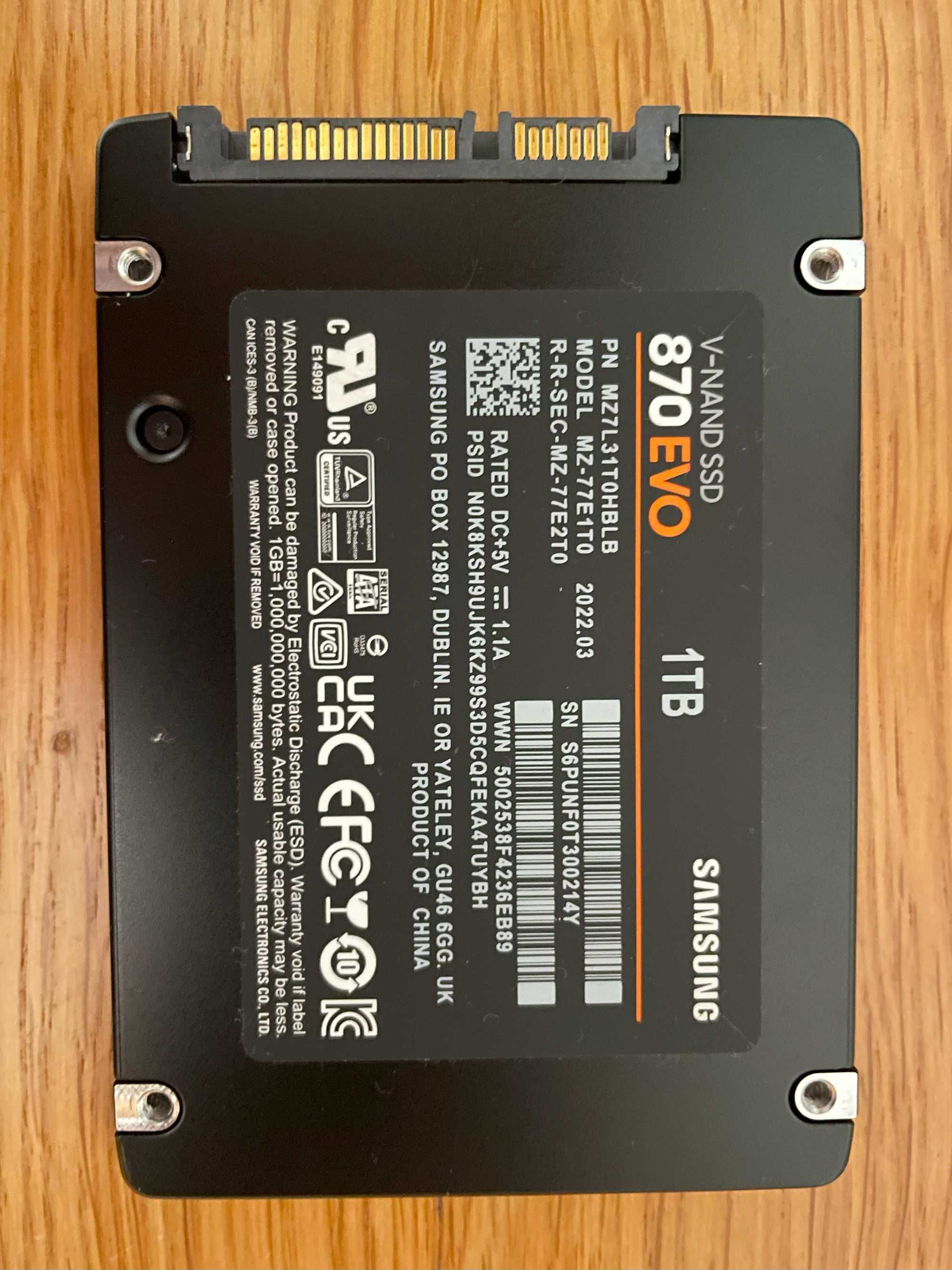 SSD Samsung 870 Evo 1TB - Novo (Sem caixa)
