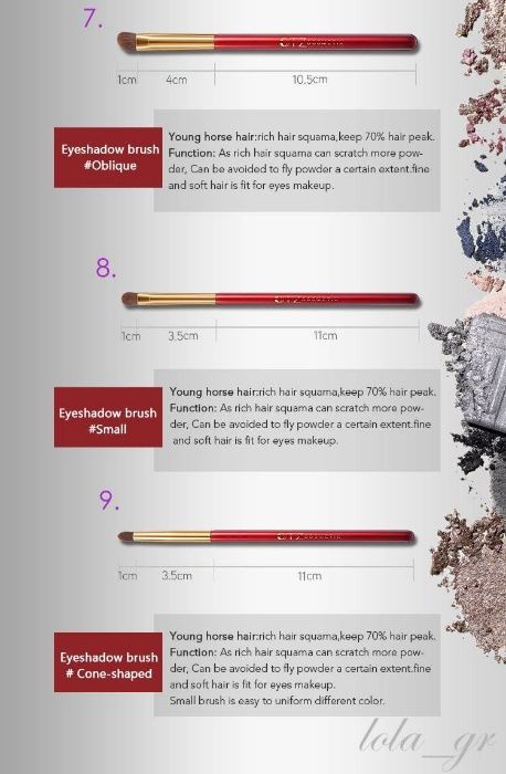 TZ Cosmetix Bordeaux Zestaw 9 profesjonalnych pędzli + etui