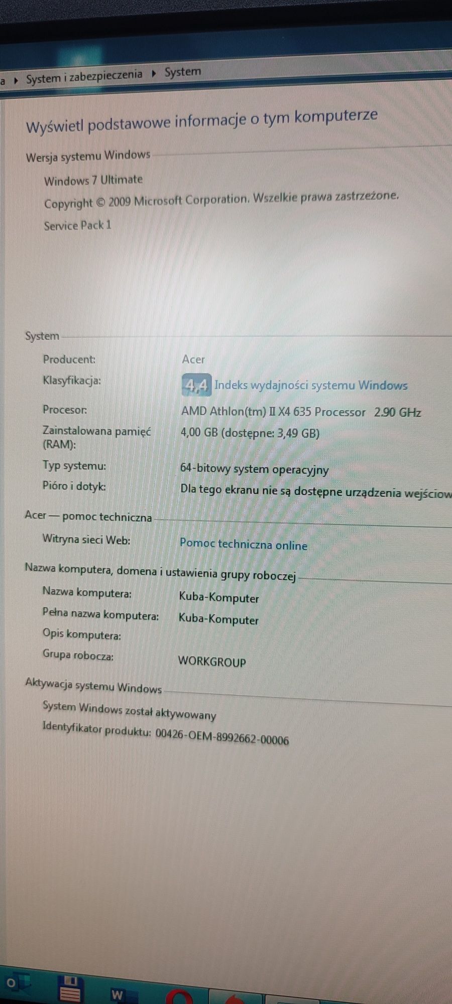 Komputer stacjonarny + monitor gamutwy  Eizo S2233W + subwoofer Creati