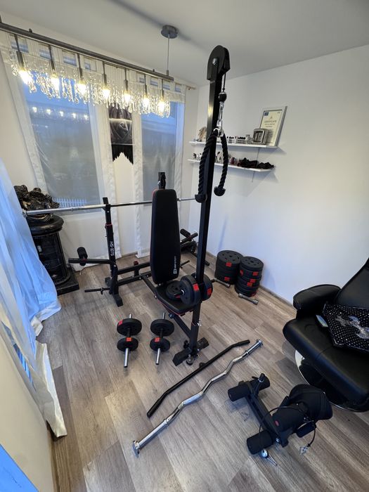 Atlas, rowerek, gryfy, hantle, ławka regulowana. PEŁEN ZESTAW. 135kg