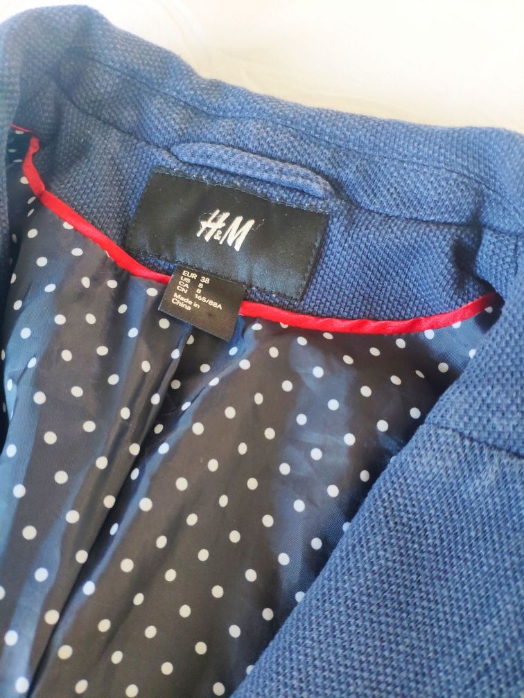 Żakiet marynarka H&M granatowa 38