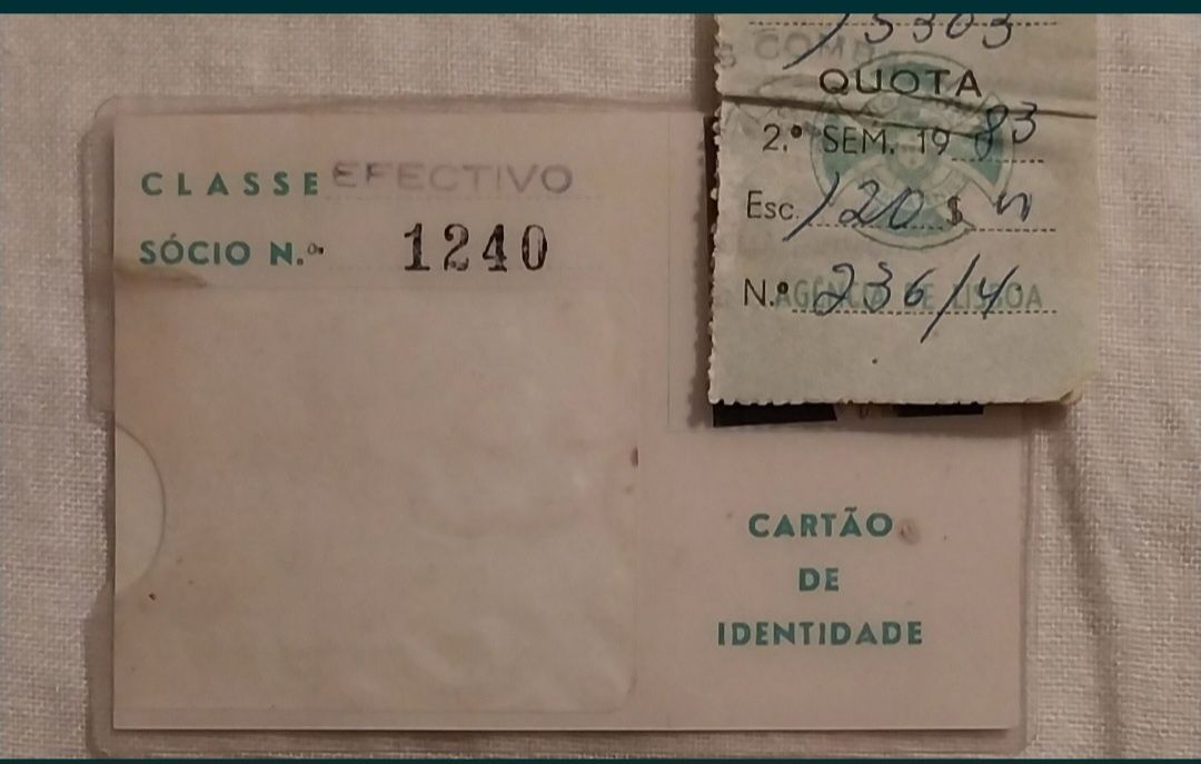 Caricatura com mais de 60 anos, particular, e respectivo cartao sócio