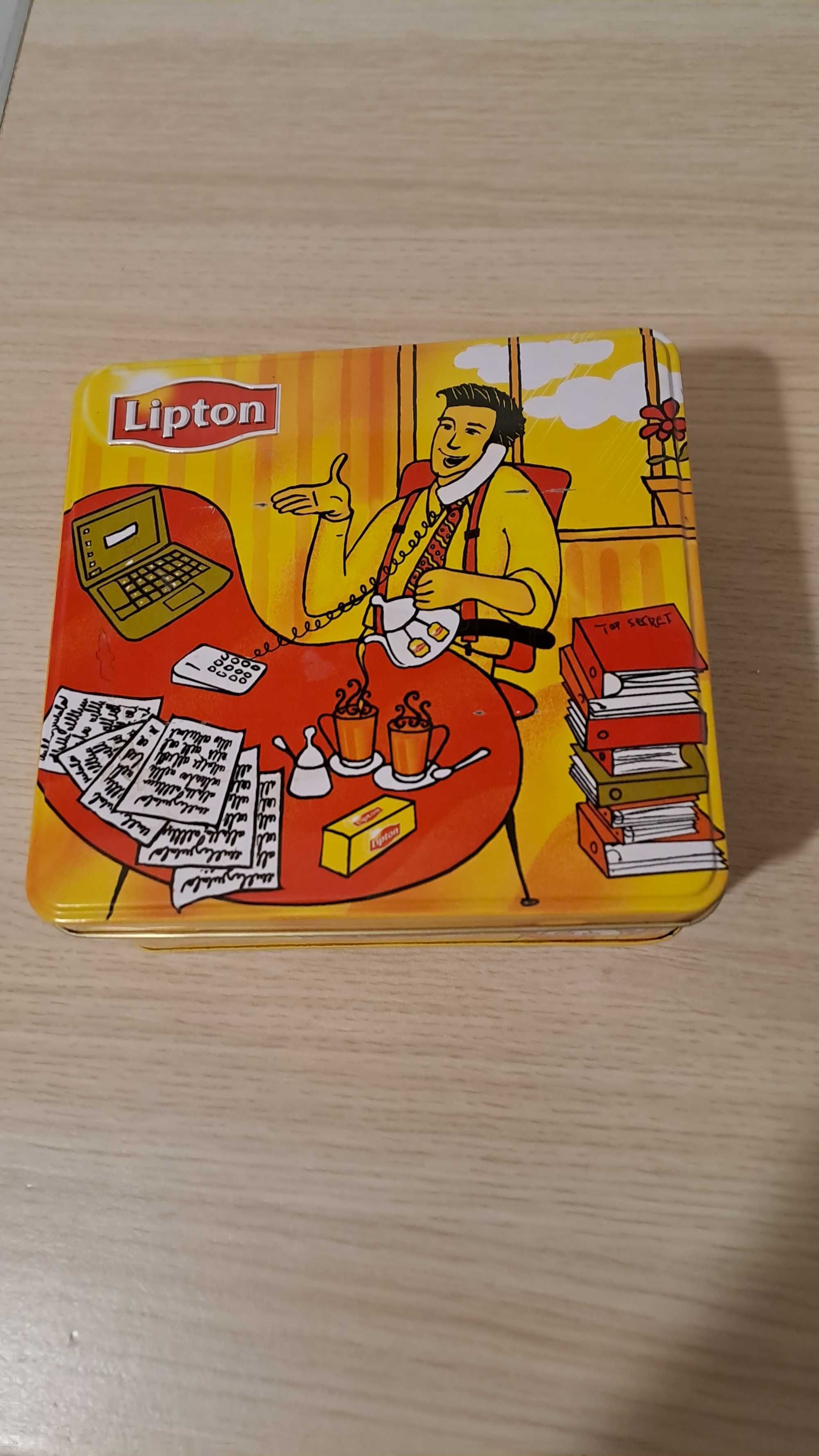 nowe metalowe pudełko do herbaty firmy Lipton