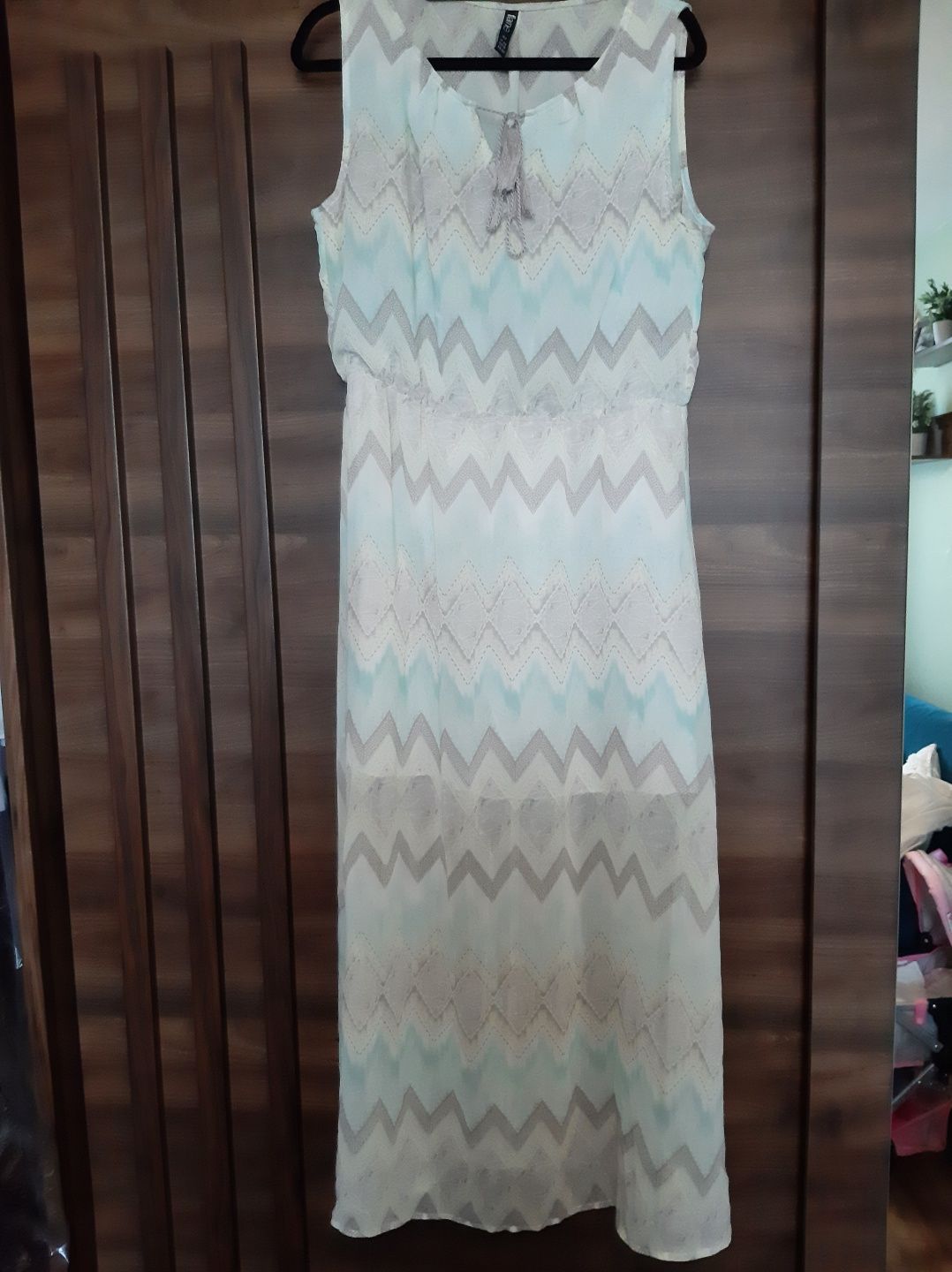Suknia sukienka maxi długa wesele chrzest komunia 40 42 L XL