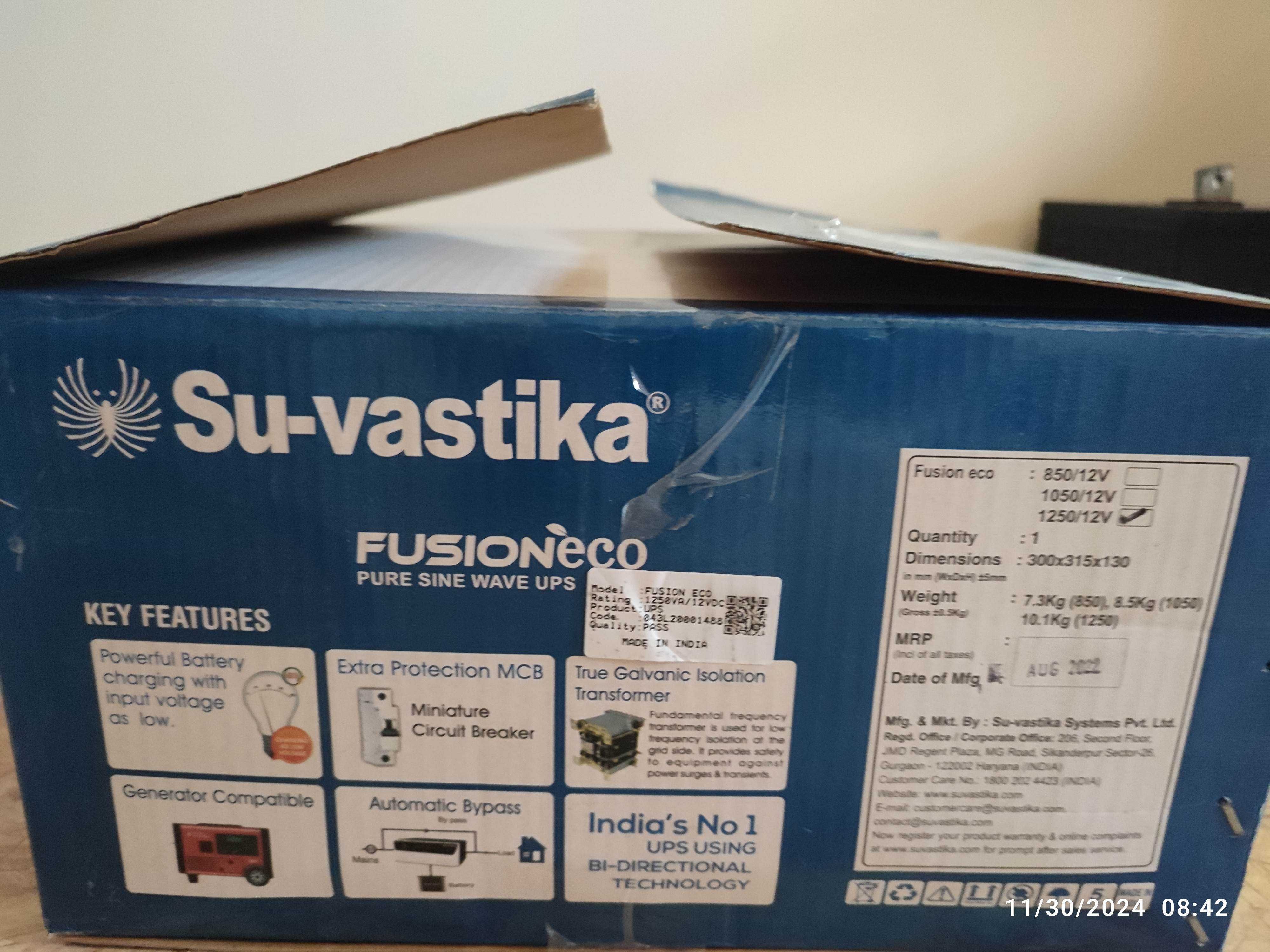Інвертор-безперебійник Fusion eco Su-vastika 1250Va 12V