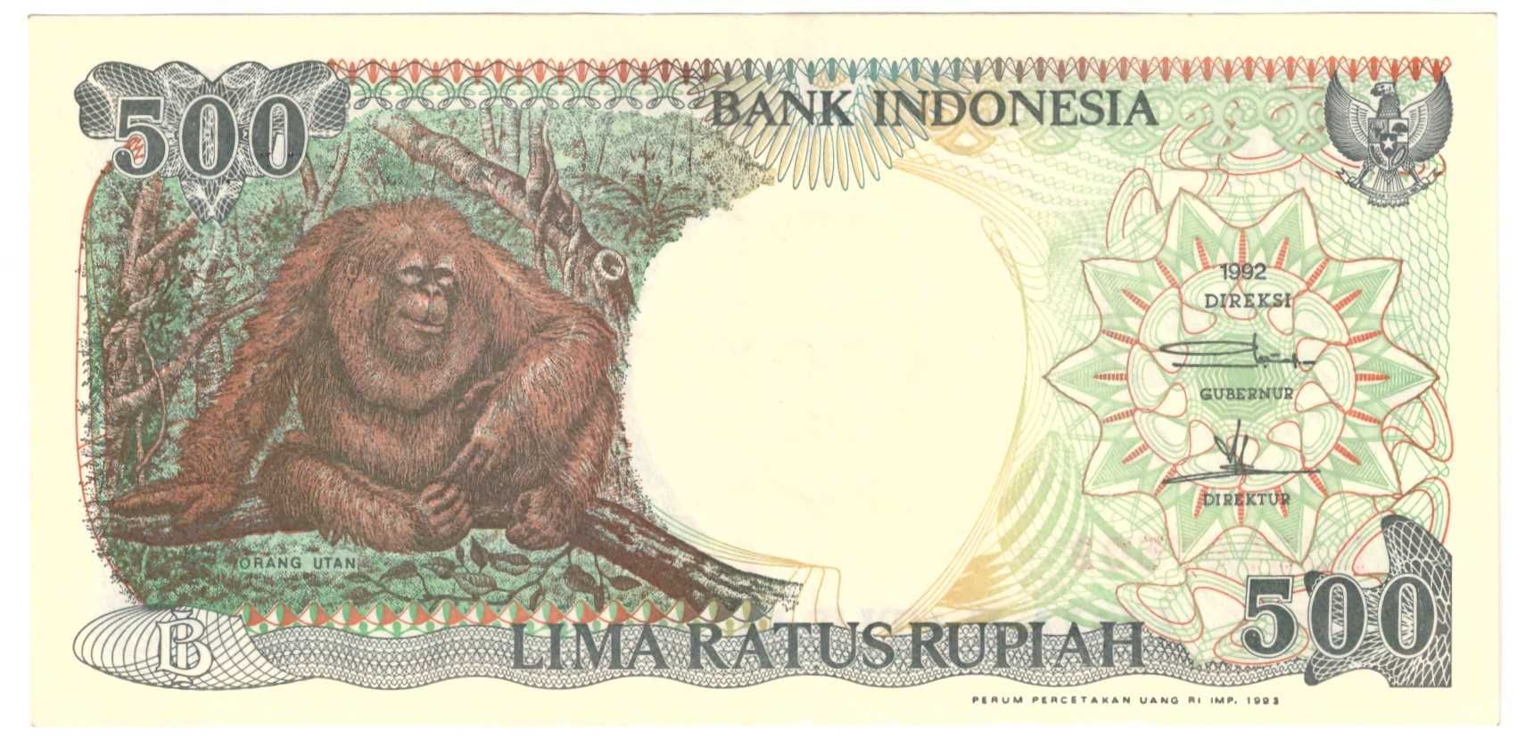 Indonezja, banknot 500 rupii 1992 - st. 2/+2