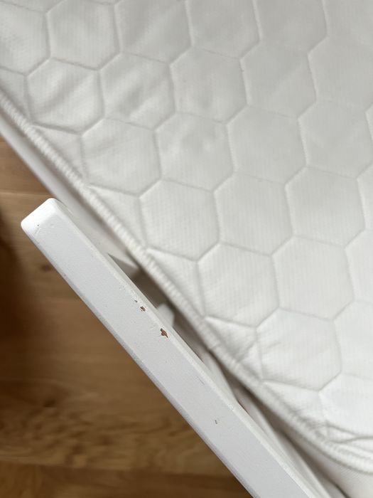 Łóżeczko woodies modern cot + dodatkowy bok, szuflada, materac ikea