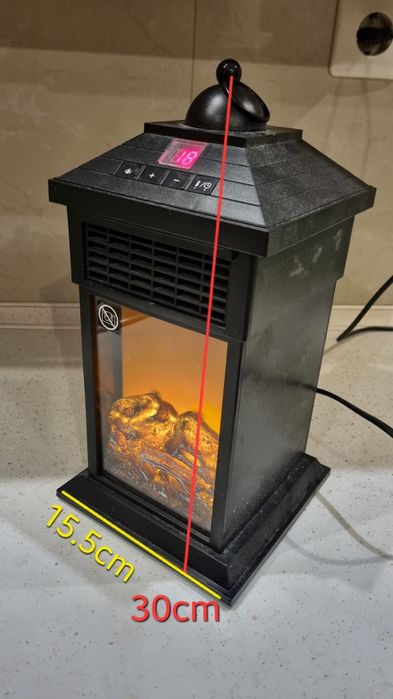 Mini kominek elektryczny 400W farelka lampion grzejący latarnia mały