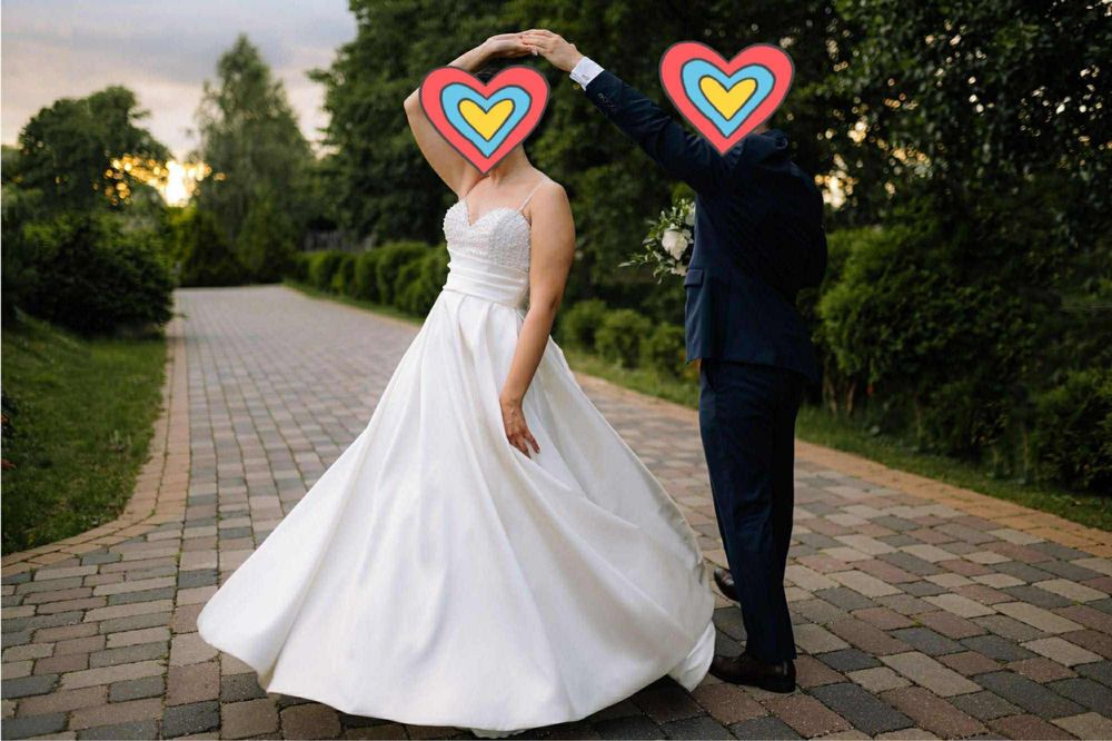 Suknia ślubna PRONOVIAS LUISE księżniczka 38 perełki + welon gratis