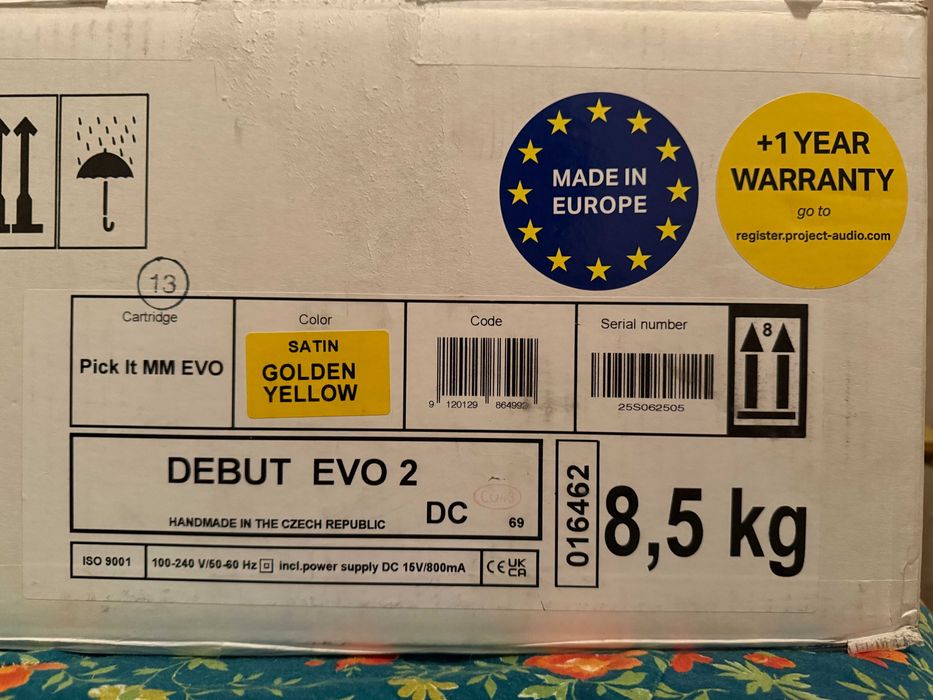 Програвач вiнiлу Pro-Ject Debut EVO 2 Pick It MM EVO Golden Yellow