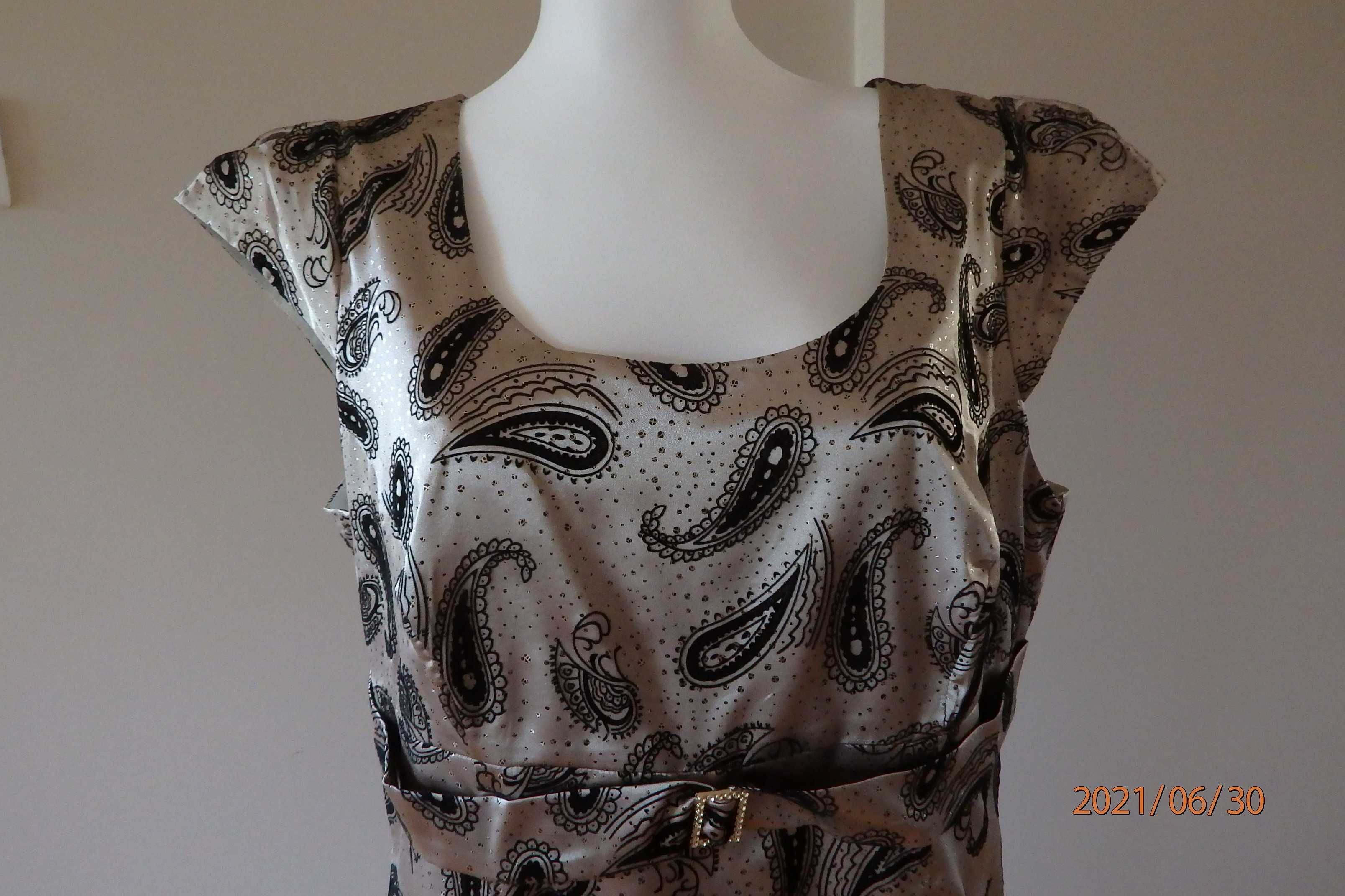 Elegancka, wyjściowa sukienka na podszewce r. 46