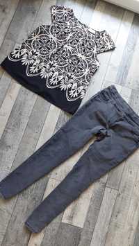 Wallis bluzeczka plus spodnie jeansowe rurki 42xl