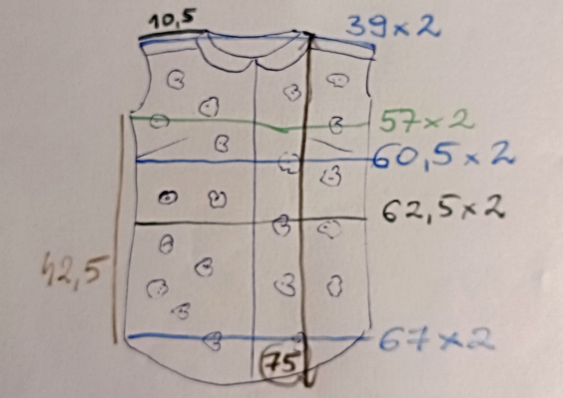 Bluzka biust 57x2 XL kołnierzyk bebe flower 3D na lata 60s kwiatuszki