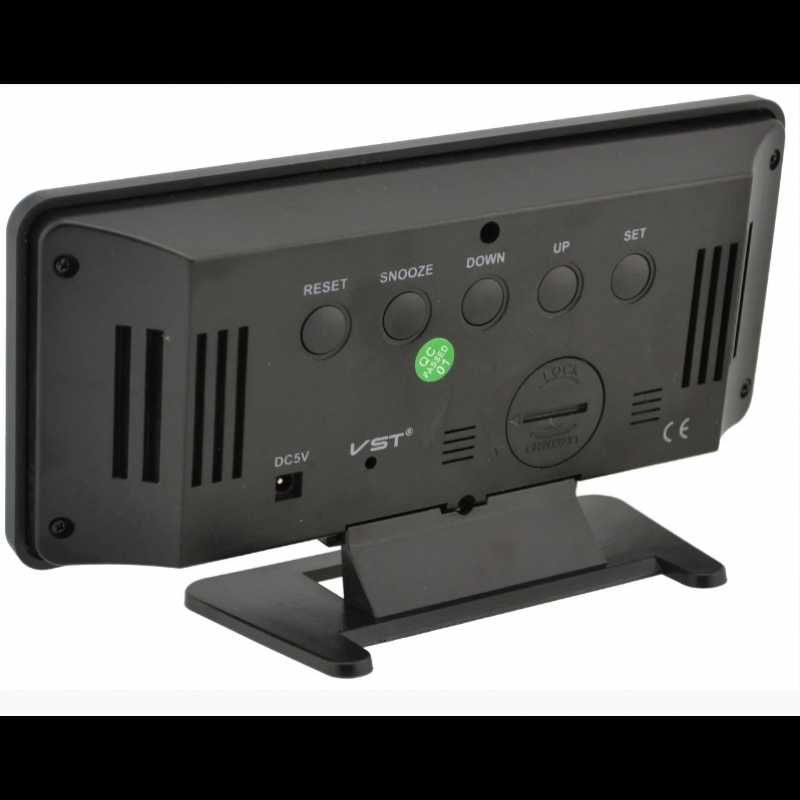Электронные зеркальные LED часы VST-888 Будильник + термометр Черные