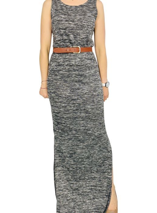 Szara sukienka maxi bez rękawów L 40