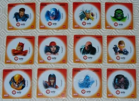 SUPER HERÓIS MARVEL - GALP cromos plásticos hologramas