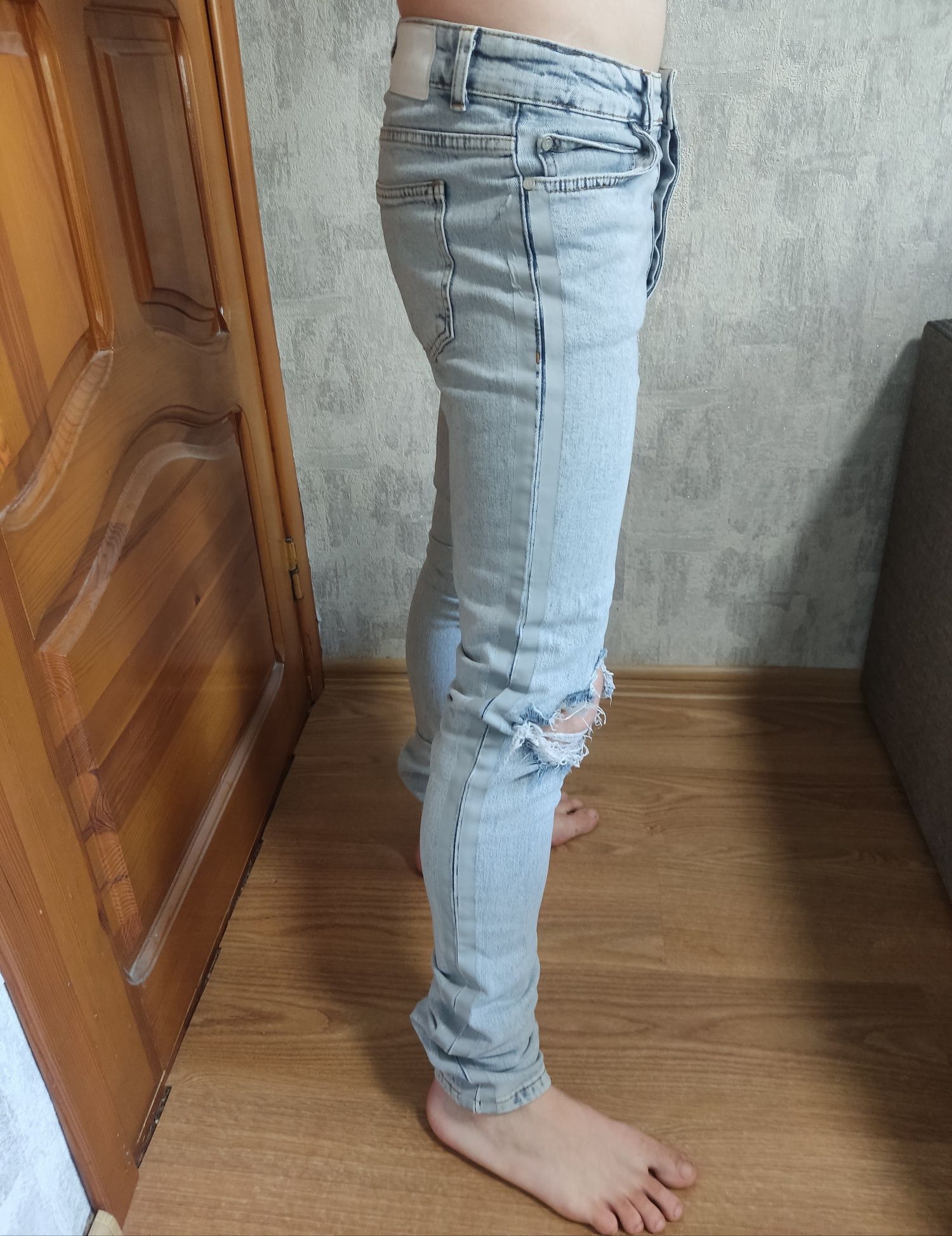 Джинсы 30 синие boohoo man узкие